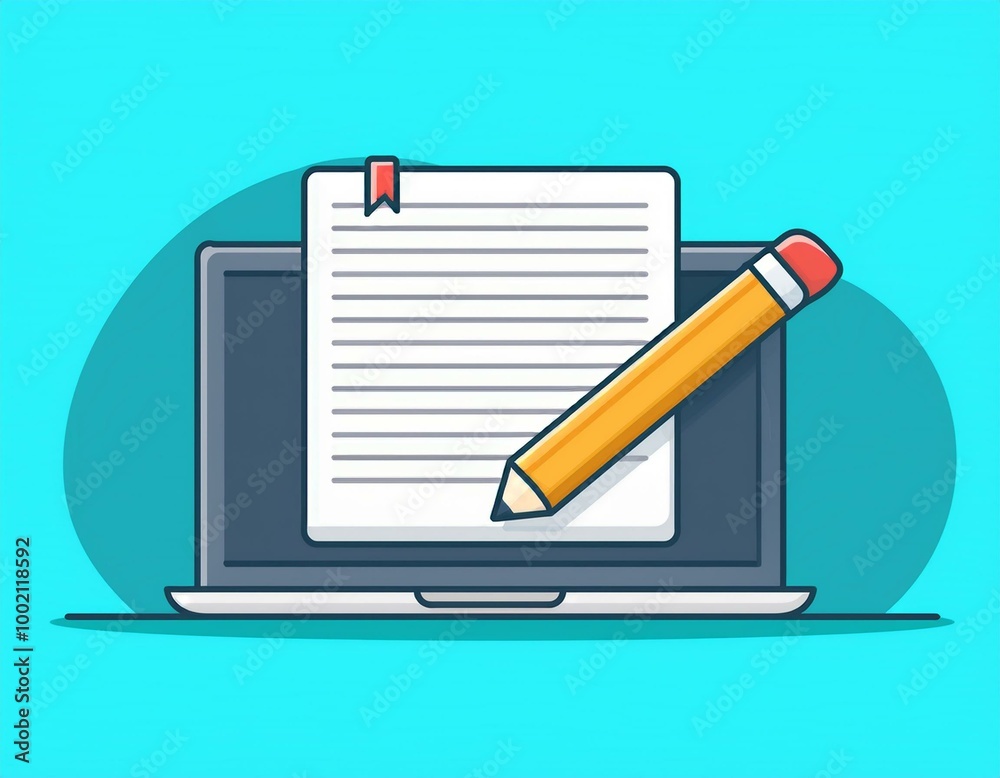 notes, pencil and eraser. Online education vector notes, pencil and eraser. Online education vector