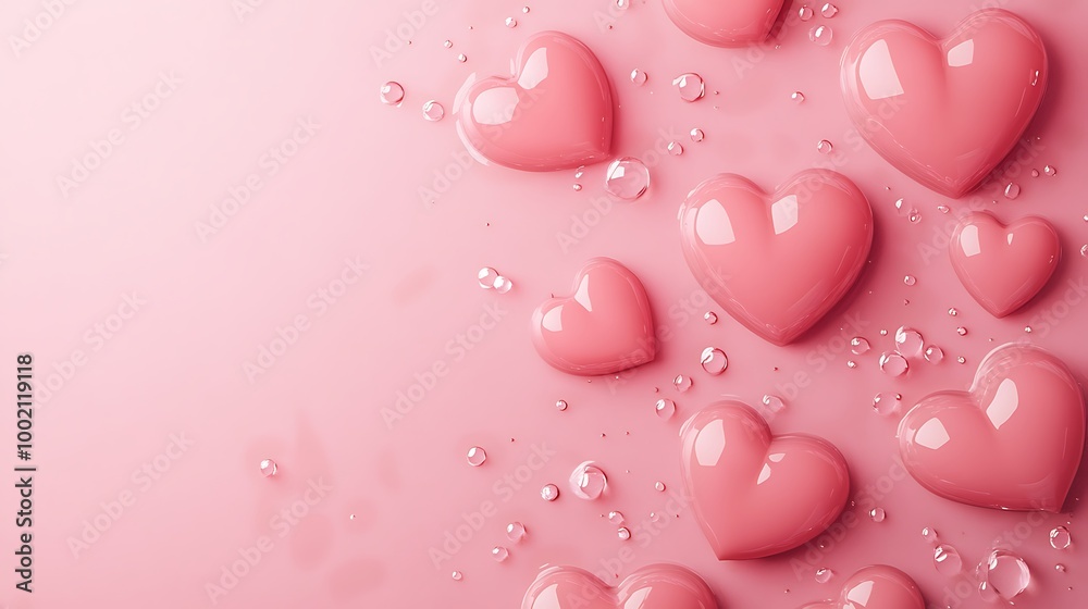 3D pink and white hearts on a light background for Valentine's Day, a love-themed wallpaper 3D pink and white hearts on a light background for Valentine's Day, a love-themed wallpaper