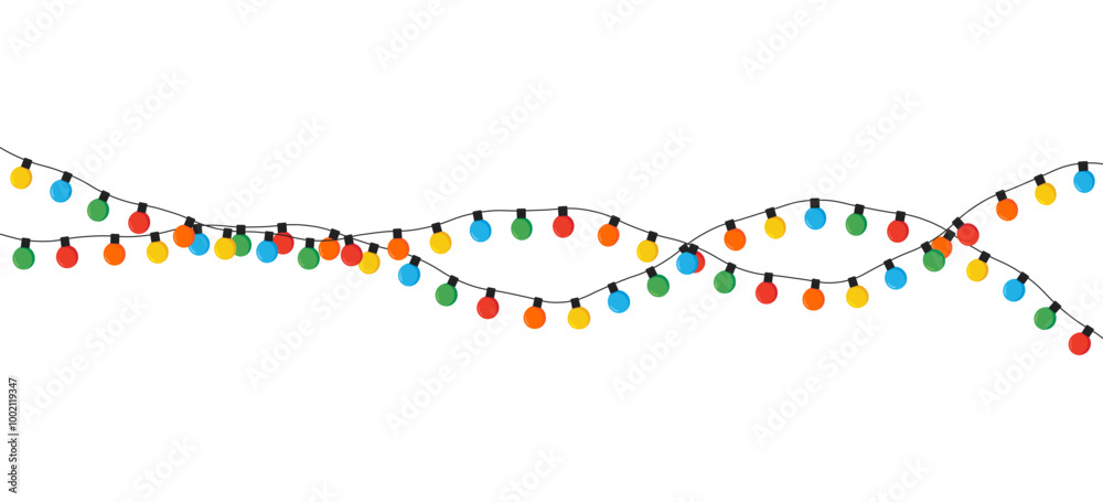 Obraz premium Christmas lights bulbs isolated on white background