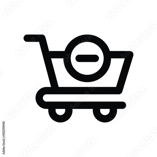 remove from cart icon. vector line icon for your website, mobile, presentation, and logo design.