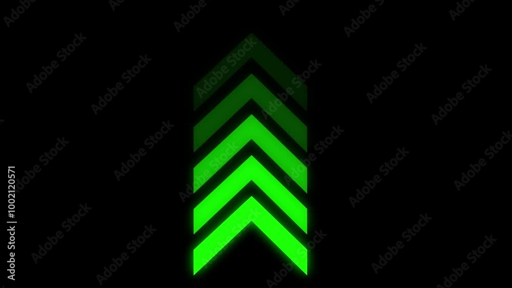 White swipe up pointing solid arrow icon. Up direction animated arrow on black background