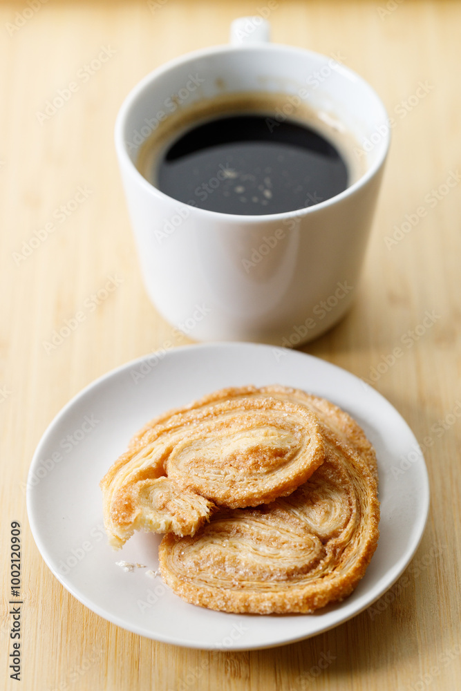 Palmier butterfly puff and Coffee Palmier butterfly puff and Coffee