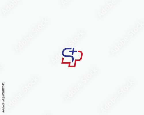  Letter SP Plus Logo Design. 