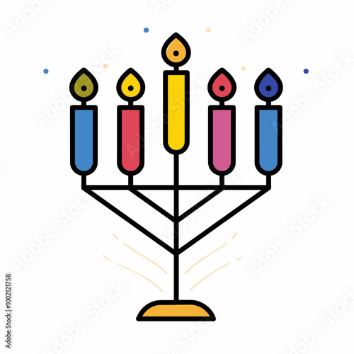 Hanukkah menorah icon. Happy Hanukkah. Vector illustration