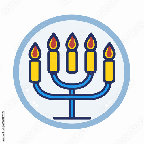 Hanukkah menorah icon. Happy Hanukkah. Vector illustration