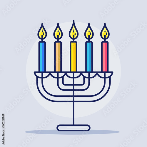 Hanukkah menorah icon. Happy Hanukkah. Vector illustration