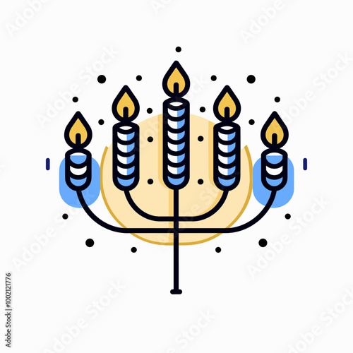 Hanukkah menorah icon. Happy Hanukkah. Vector illustration