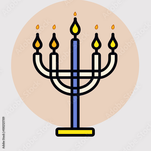 Hanukkah menorah icon. Happy Hanukkah. Vector illustration