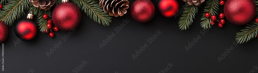 Bold and elegant black Christmas backdrop with rich red highlights, metallic ornaments, and dynamic lighting effects for a stunning visual Bold and elegant black Christmas backdrop with rich red highlights, metallic ornaments, and dynamic lighting effects for a stunning visual