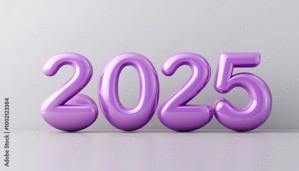 Purple 3D Balloon-Like Numbers Representing the Year 2025 Purple 3D Balloon-Like Numbers Representing the Year 2025