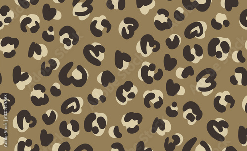 Seamless Heart Shaped Leopard Skin Pattern