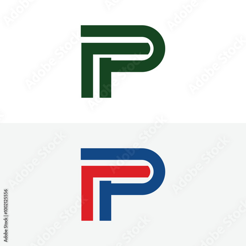 letter fp with square logo icon design vector design template inspiration