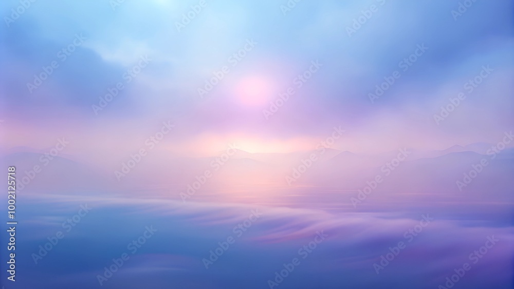 Ethereal abstract landscape at dawn with soft pink and blue tones and gentle mist and copy space Ethereal abstract landscape at dawn with soft pink and blue tones and gentle mist and copy space