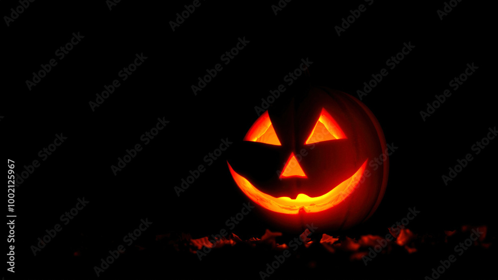 Glowing Jack-o'-Lantern in the Dark Glowing Jack-o'-Lantern in the Dark