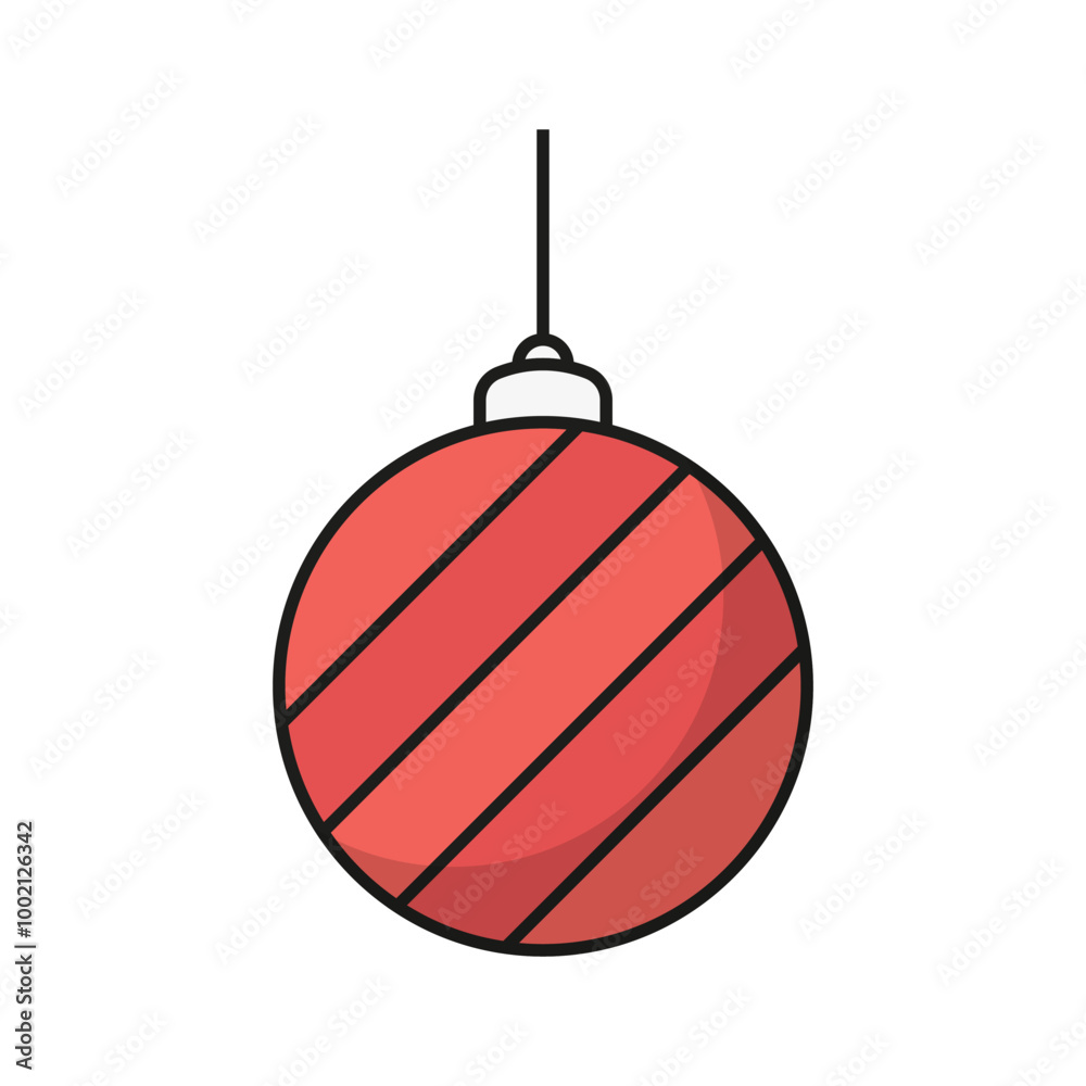 Christmas Ball Toy. Xmas Glass Ball for Christmas Tree. Vector Flat Icon Christmas Ball Toy. Xmas Glass Ball for Christmas Tree. Vector Flat Icon