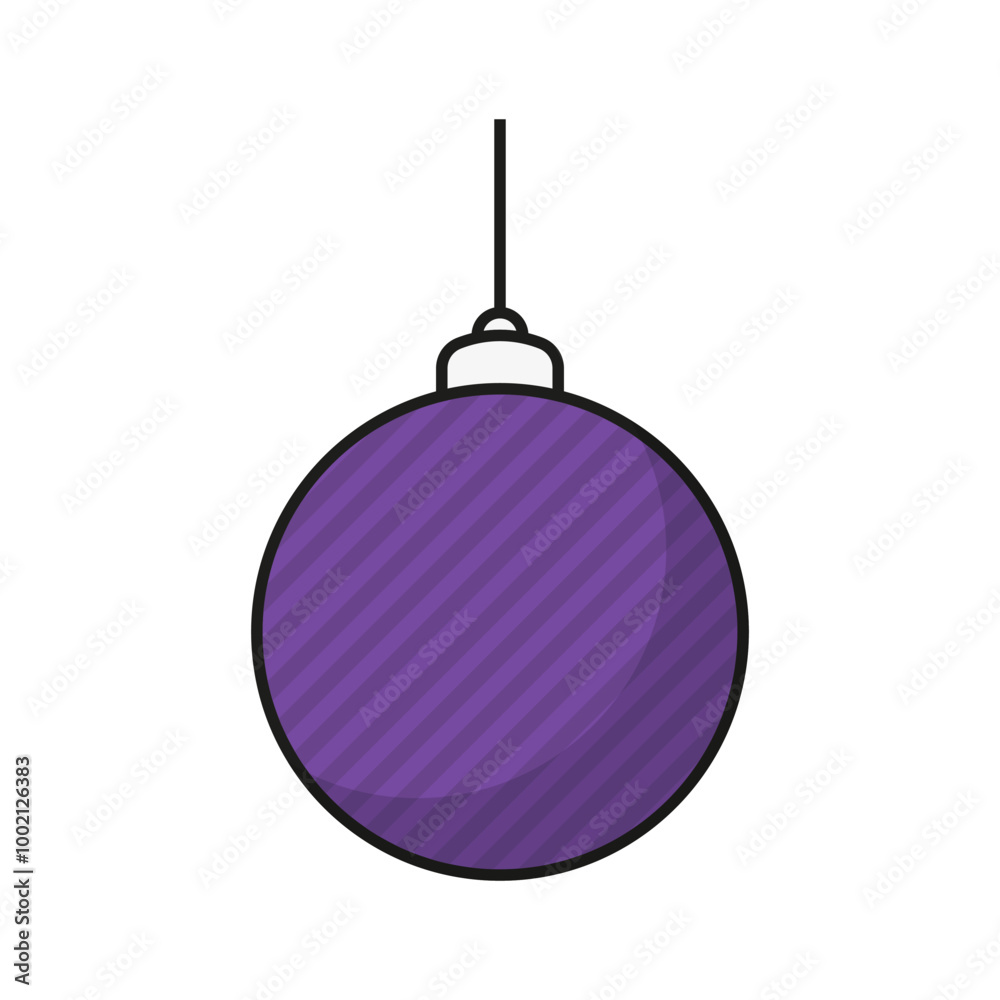 Christmas Ball Toy. Xmas Glass Ball for Christmas Tree. Vector Flat Icon Christmas Ball Toy. Xmas Glass Ball for Christmas Tree. Vector Flat Icon