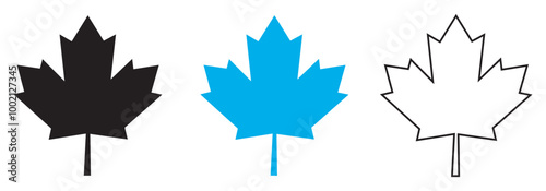 maple leaves icon collection isolated on transparent background. vector illustration