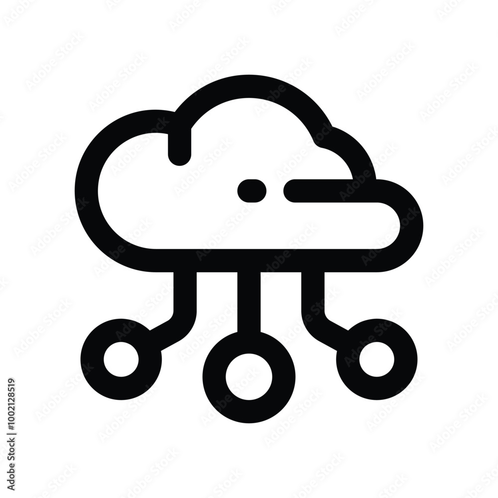 cloud computing icon. vector line icon for your website, mobile, presentation, and logo design. cloud computing icon. vector line icon for your website, mobile, presentation, and logo design.