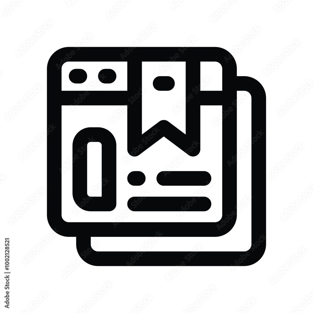 bookmark icon. vector line icon for your website, mobile, presentation, and logo design. bookmark icon. vector line icon for your website, mobile, presentation, and logo design.