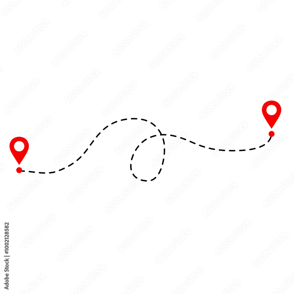 Pin Map Line Route Pin Map Line Route