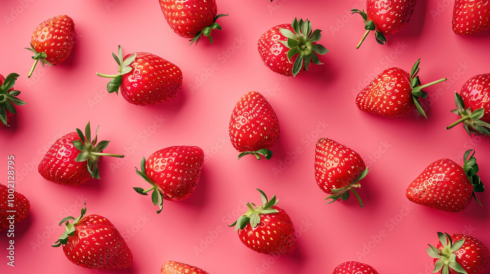 strawberries isolated pink background strawberries isolated pink background