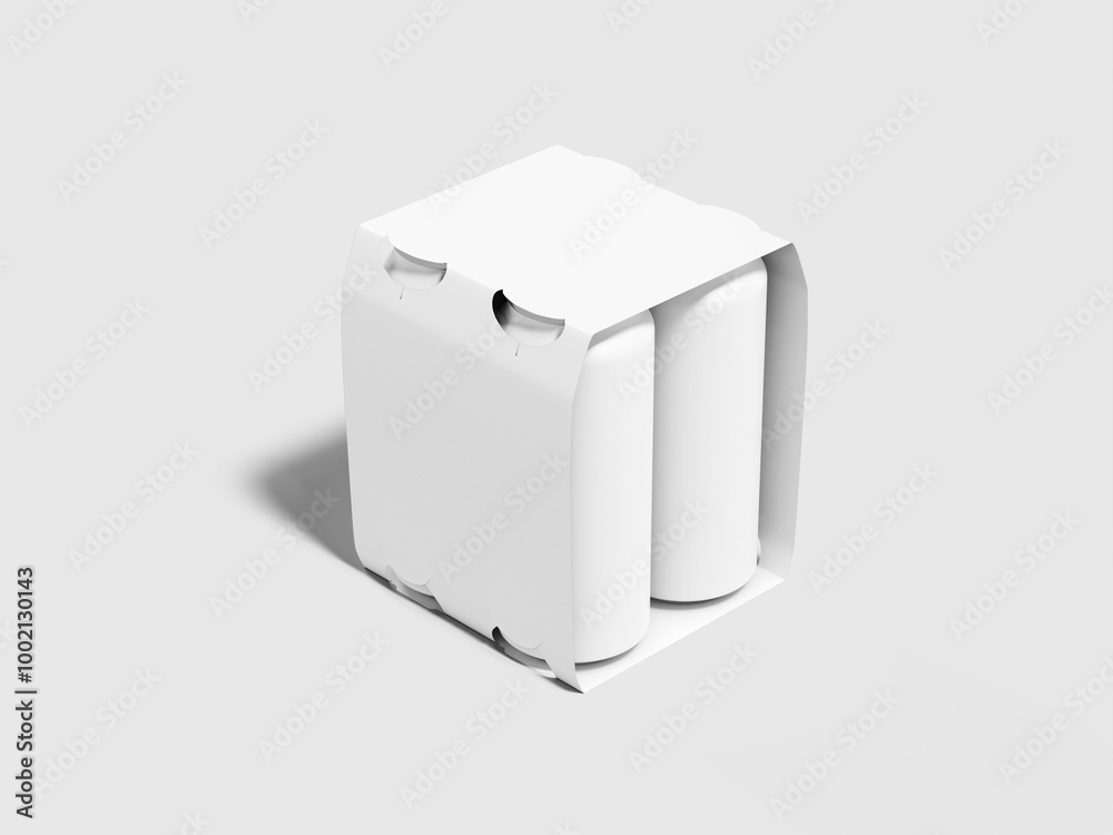 Tin Can Bottle With White Package Mockup 3D Rendering Tin Can Bottle With White Package Mockup 3D Rendering