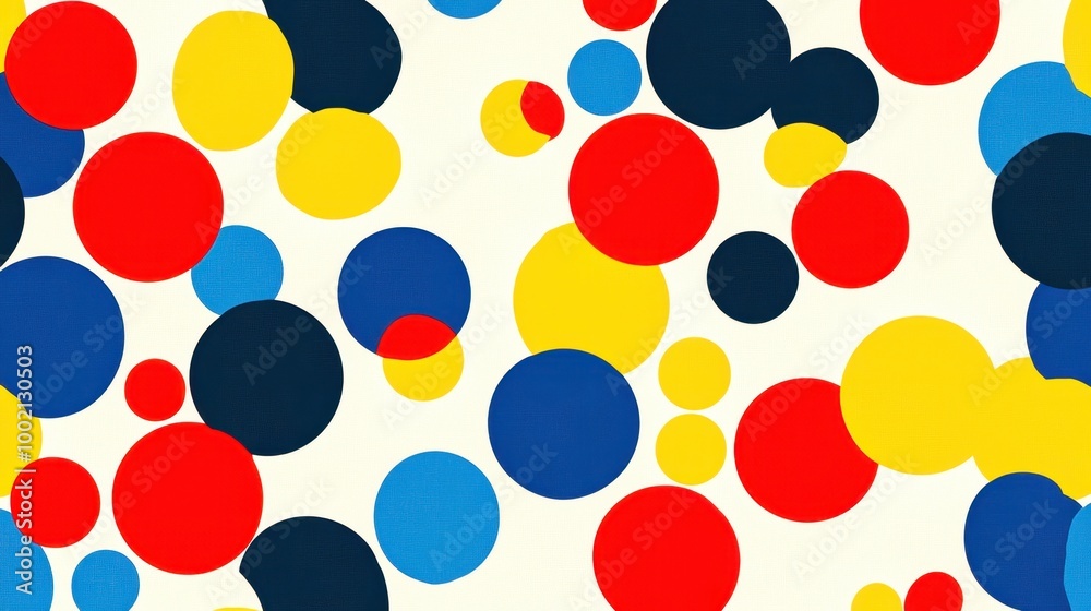 Colorful circles floating on white background seamless pattern Colorful circles floating on white background seamless pattern