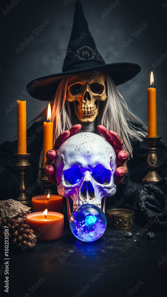 Witch Skull and Crystal Ball Witch Skull and Crystal Ball