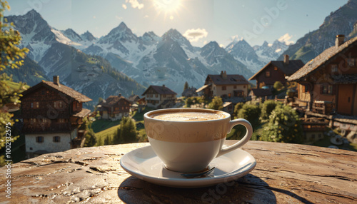 Matin caféiné dans les Alpes