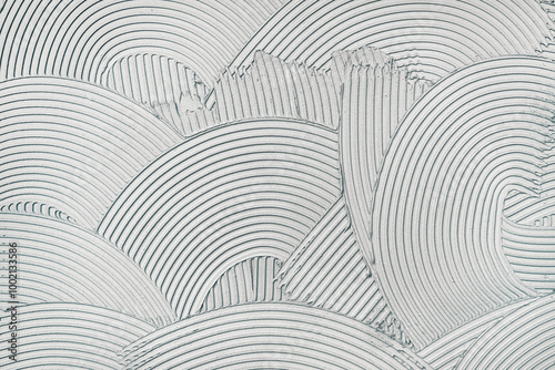 Decorative relief plaster wall with a unique pattern photo