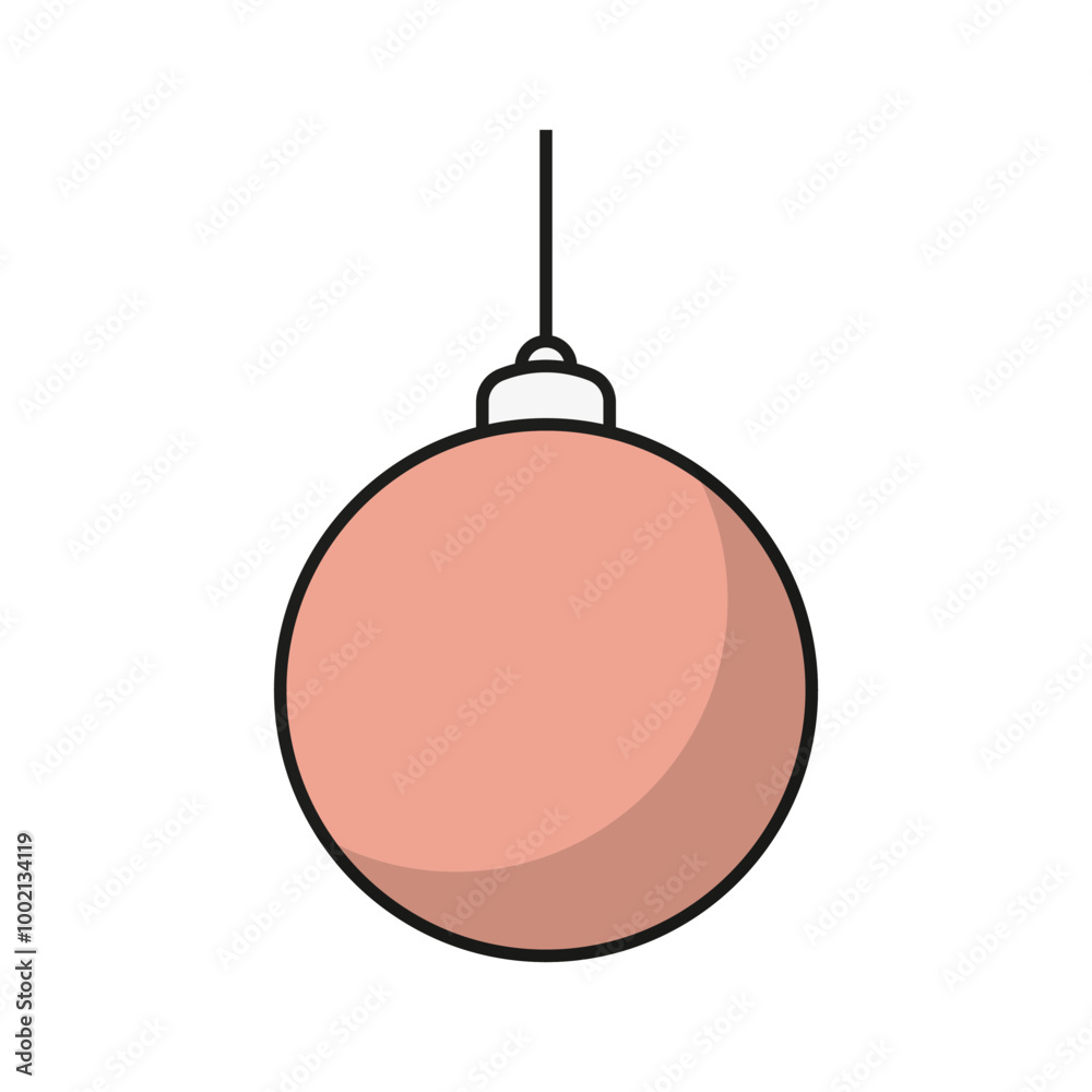 Christmas Ball Toy. Xmas Glass Ball for Christmas Tree. Vector Flat Icon Christmas Ball Toy. Xmas Glass Ball for Christmas Tree. Vector Flat Icon