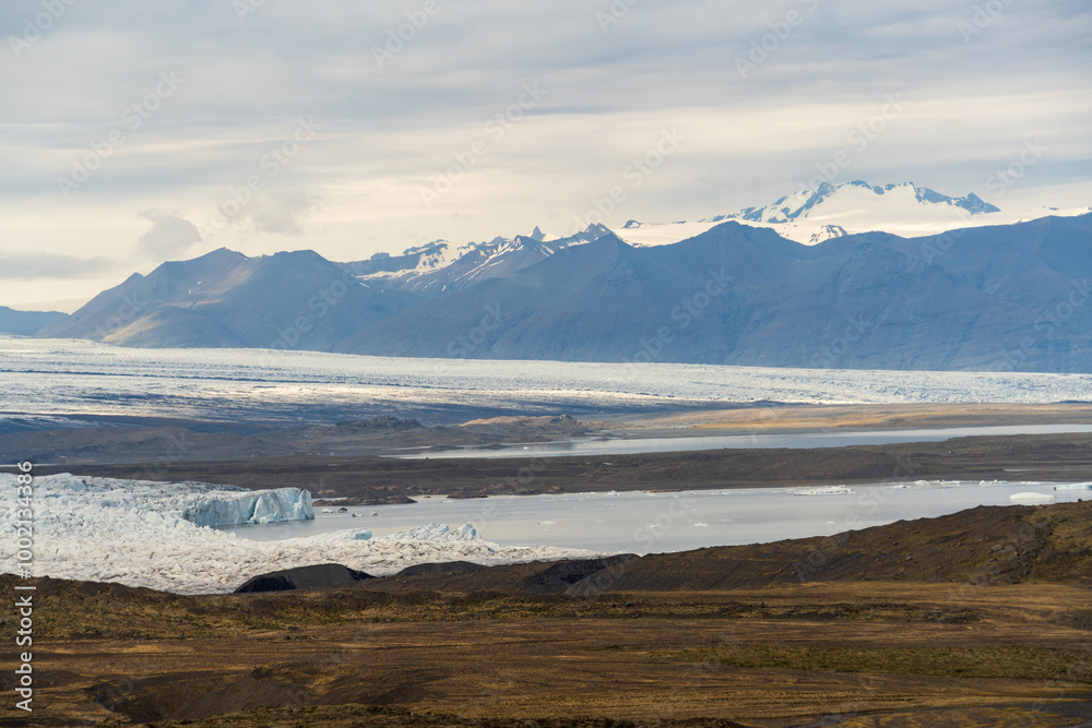 The Fjallsarlon Glacier Lagoon in Vatnajokull National Park, Iceland The Fjallsarlon Glacier Lagoon in Vatnajokull National Park, Iceland