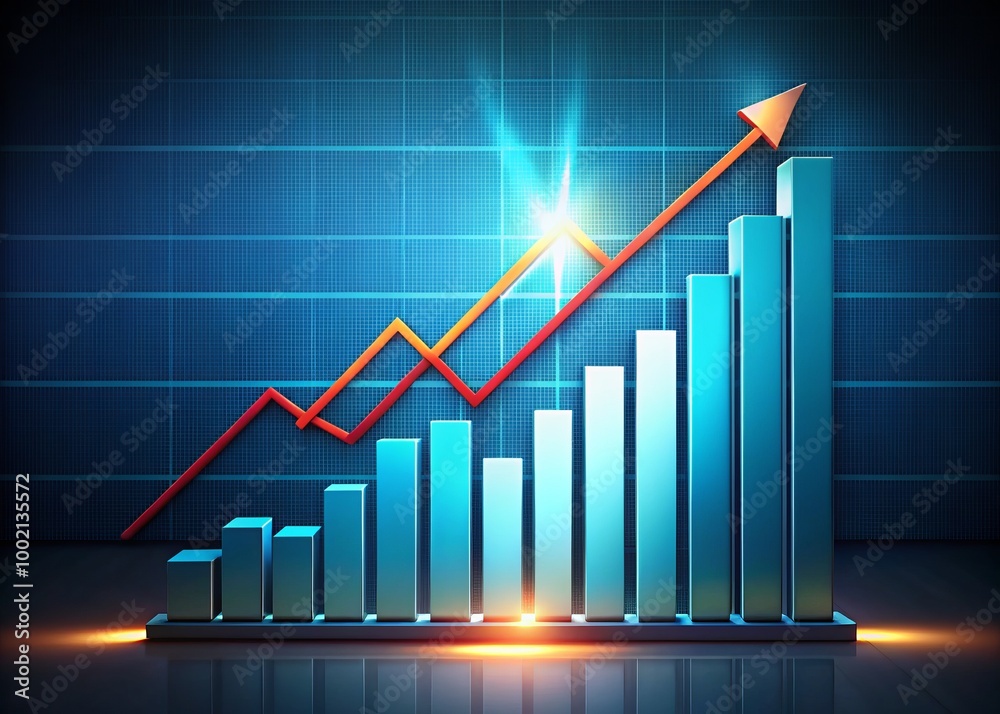 Business Graph Chart with Growth Arrows Symbolizing Investment Strategy and Profit Increase Success Business Graph Chart with Growth Arrows Symbolizing Investment Strategy and Profit Increase Success