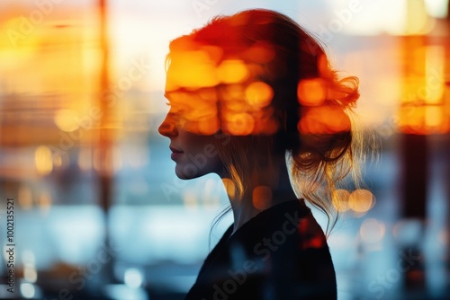 Ethereal Awkwardness - Nervous Woman Standing Alone at Wedding Reception, Double Exposure Concept with Copy Space for Anxiety and Social Awkwardness