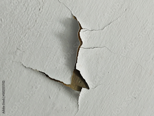 Fényképezés Paint or paper cracks isolated on gray background