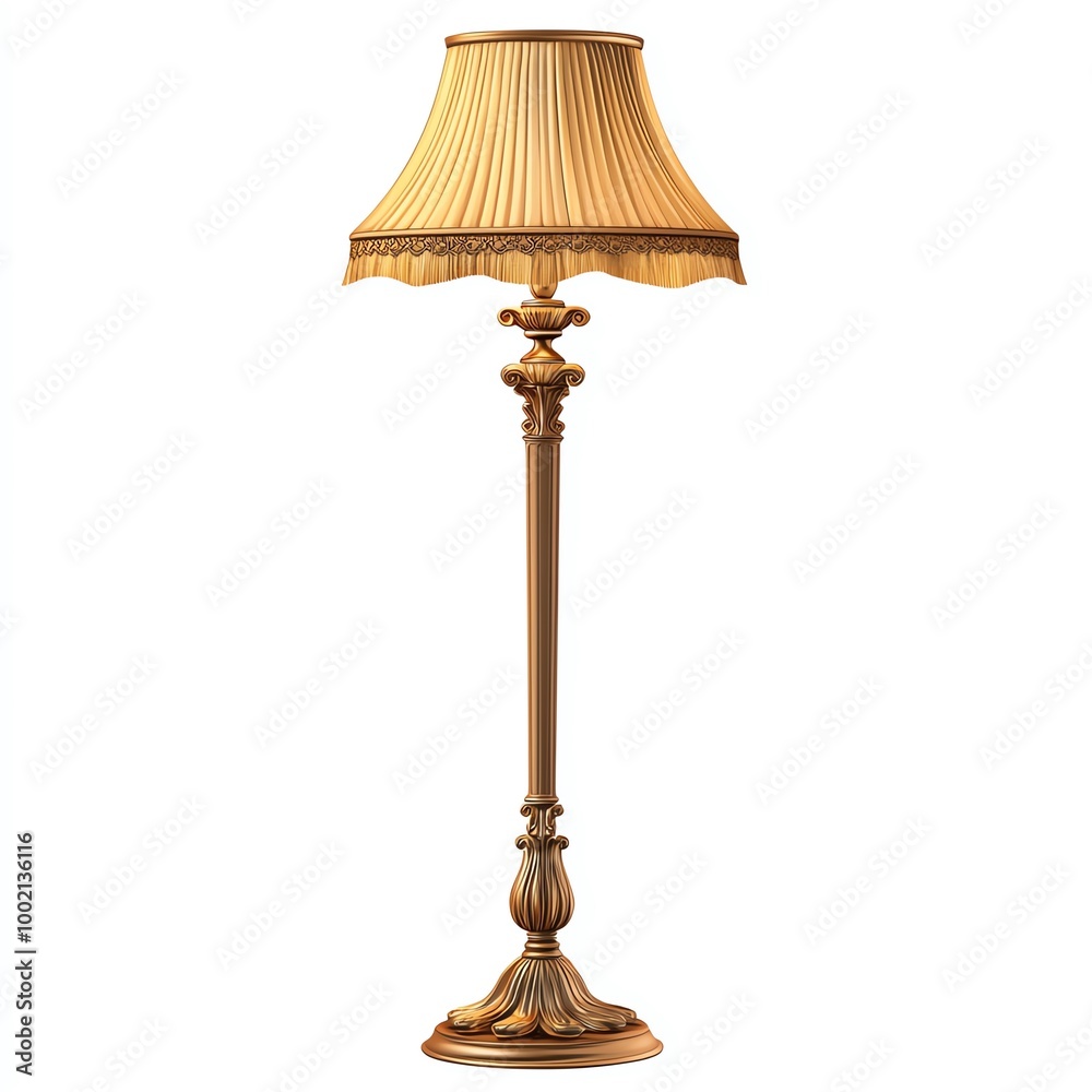 Elegant floor lamp with a classic design and pleated shade, perfect for enhancing home decor. Elegant floor lamp with a classic design and pleated shade, perfect for enhancing home decor.