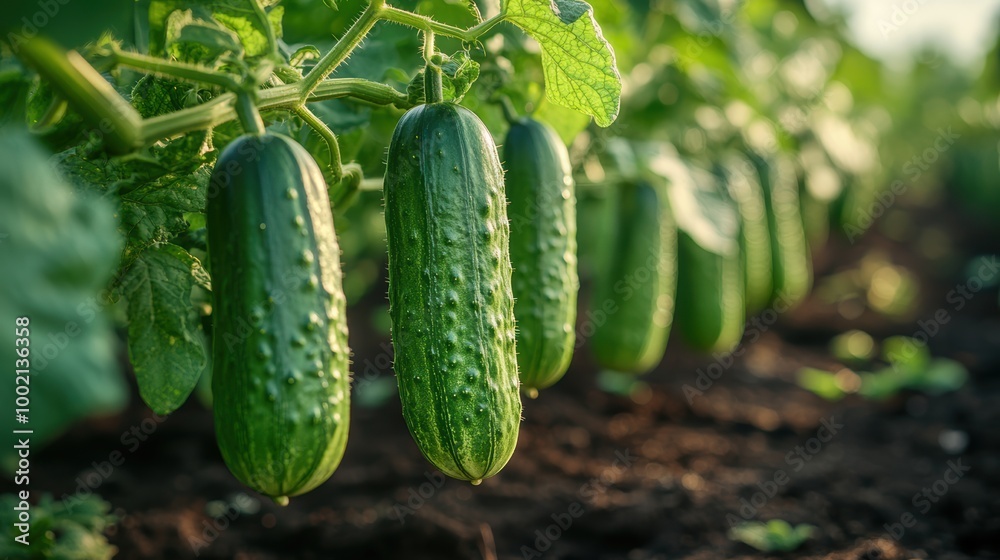 Cucumbers in the garden Cucumbers in the garden