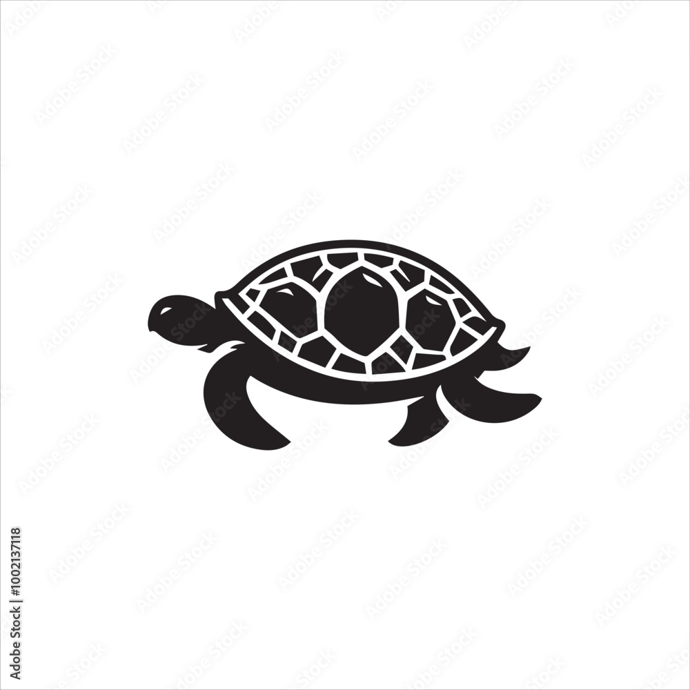 Fototapeta premium Turtle marine animal icon. Sea turtle silhouette. vector illustration