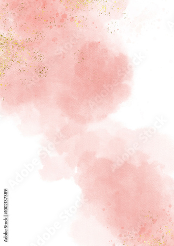 Modern abstract luxury wedding invitation designs or card templates for greetings or invitations on valentines Day background with Pastel pink watercolor paint brush glitter gold for wedding elements