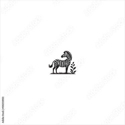 Silhouette of a zebra head on a white background