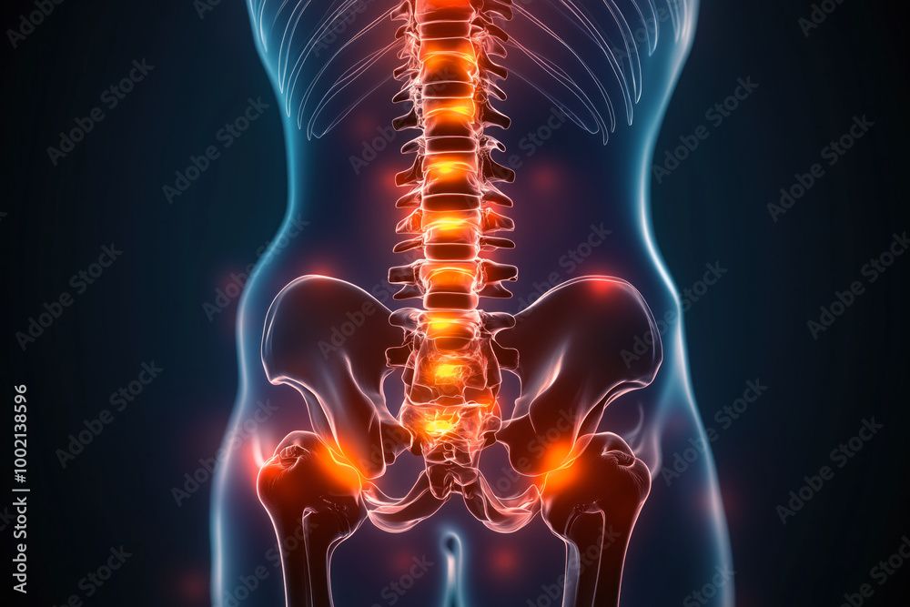 X-ray view of lumbar spine with inflammation X-ray view of lumbar spine with inflammation