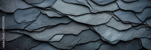  Black slate wall background, with dark gray and black color waves. Created with Ai