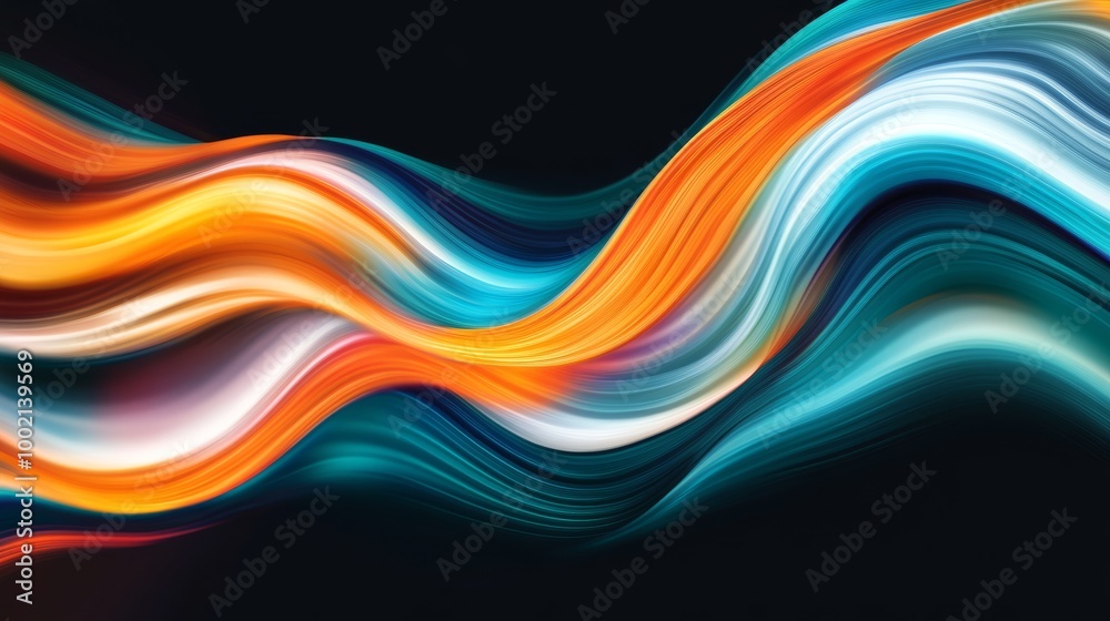Colorful abstract light streaks on black Colorful abstract light streaks on black