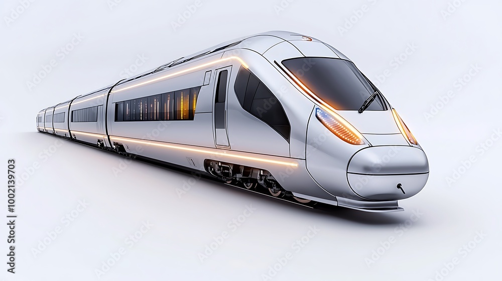 High-Speed Bullet Train on White Background High-Speed Bullet Train on White Background