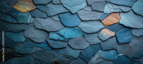 Blue and grey stone floor. Created with Ai