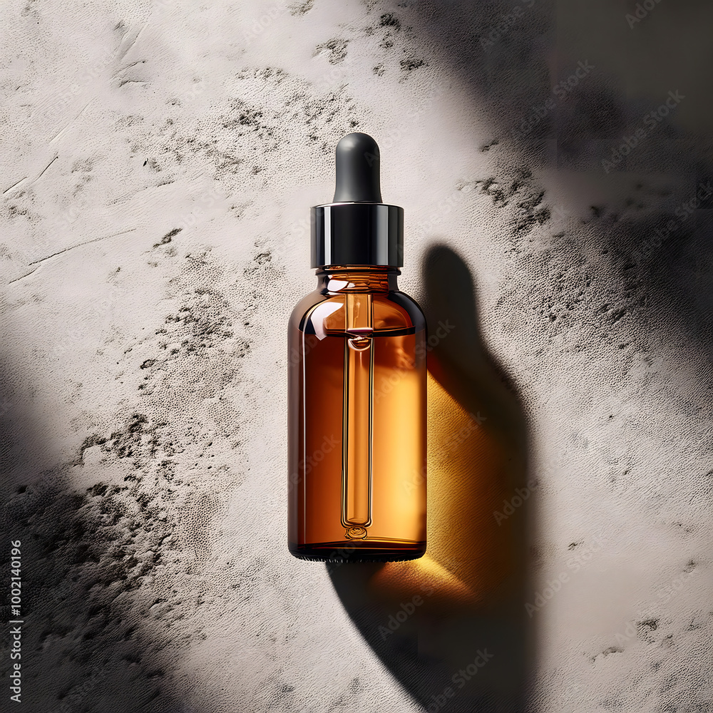 Naklejka premium Cosmetic Serum Bottle on Concrete Background