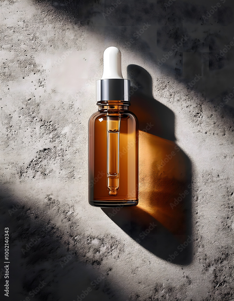 Naklejka premium Cosmetic Serum Bottle on Concrete Background