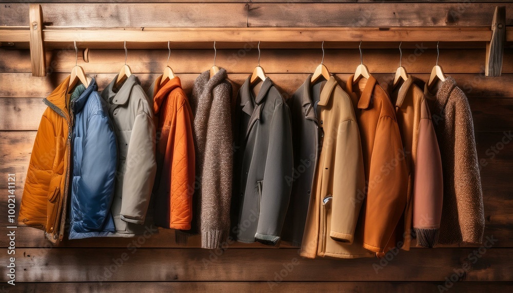 heartwarming coat drive display with gently used jackets on rustic wooden hangers heartwarming coat drive display with gently used jackets on rustic wooden hangers