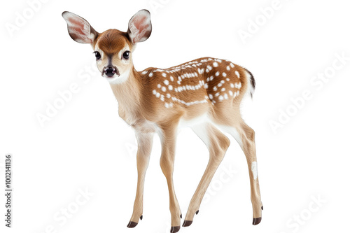 Little deer full-length on a transparent background