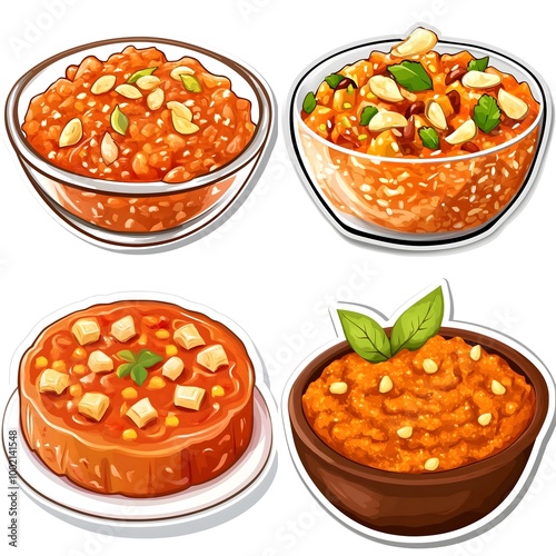 A clipart sticker of Gajar ka halwa Generative AI photo